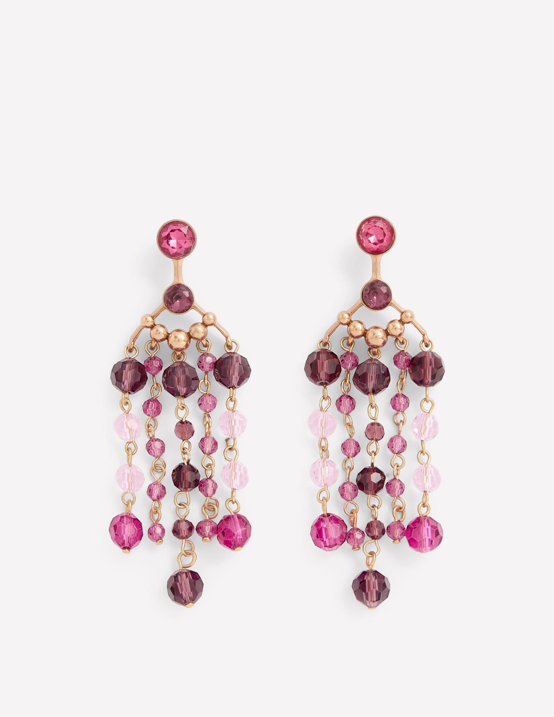 Waterfall Drop Earrings-Purple-1