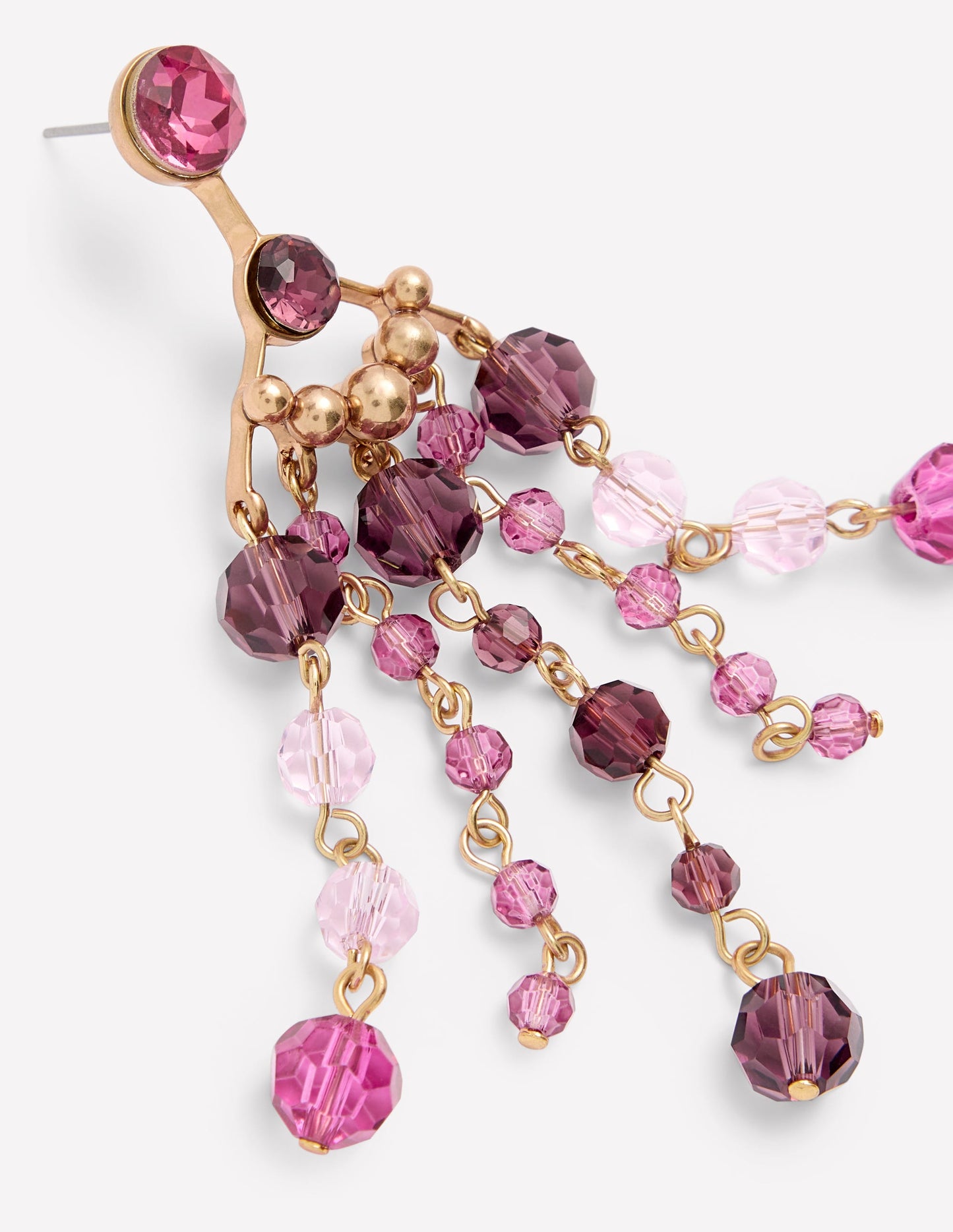 Waterfall Drop Earrings-Purple