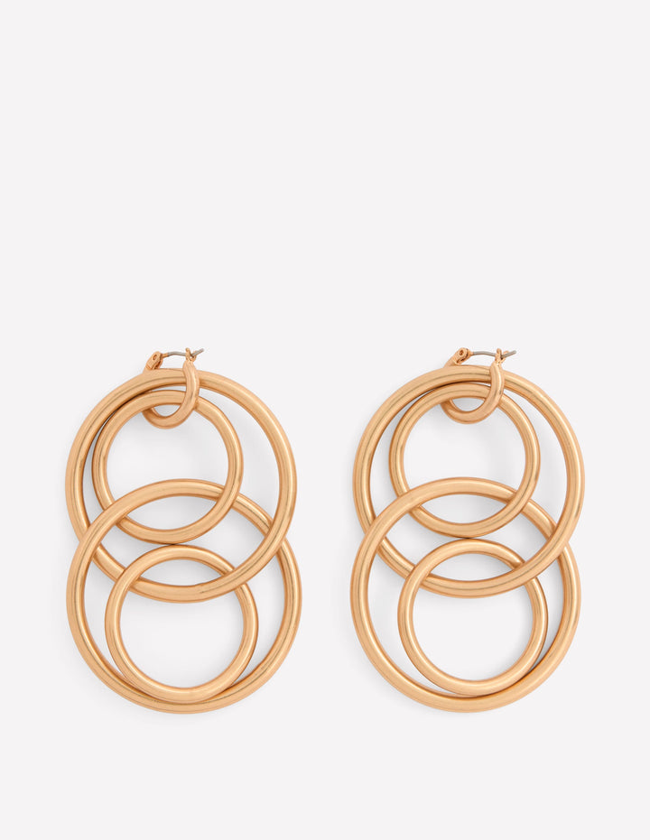 Ring-Hängeohrringe-Goldfarbe