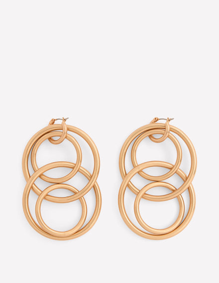 Pendants d'oreilles à anneaux-Doré