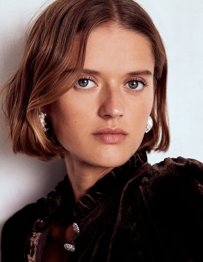 Glitzernde Pavé-Creolen-Silber-3