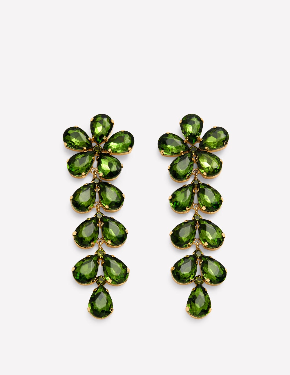 Pendants d'oreilles saisissants à pierres-VERT-1