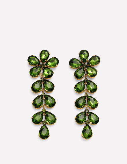 Pendants d'oreilles saisissants à pierres-VERT