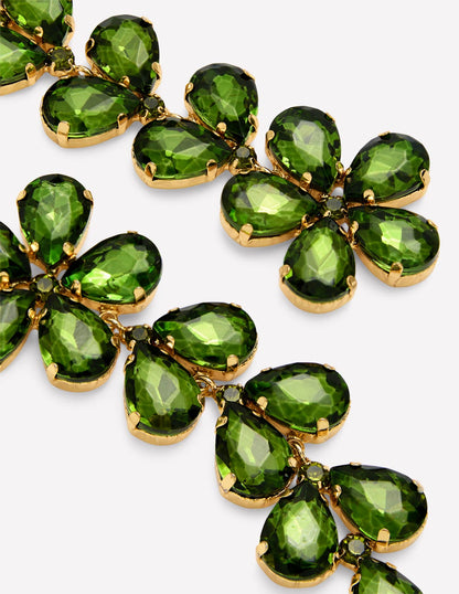 Pendants d'oreilles saisissants à pierres-VERT-3