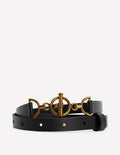 Ceinture à anneau et barre en T-Noir
