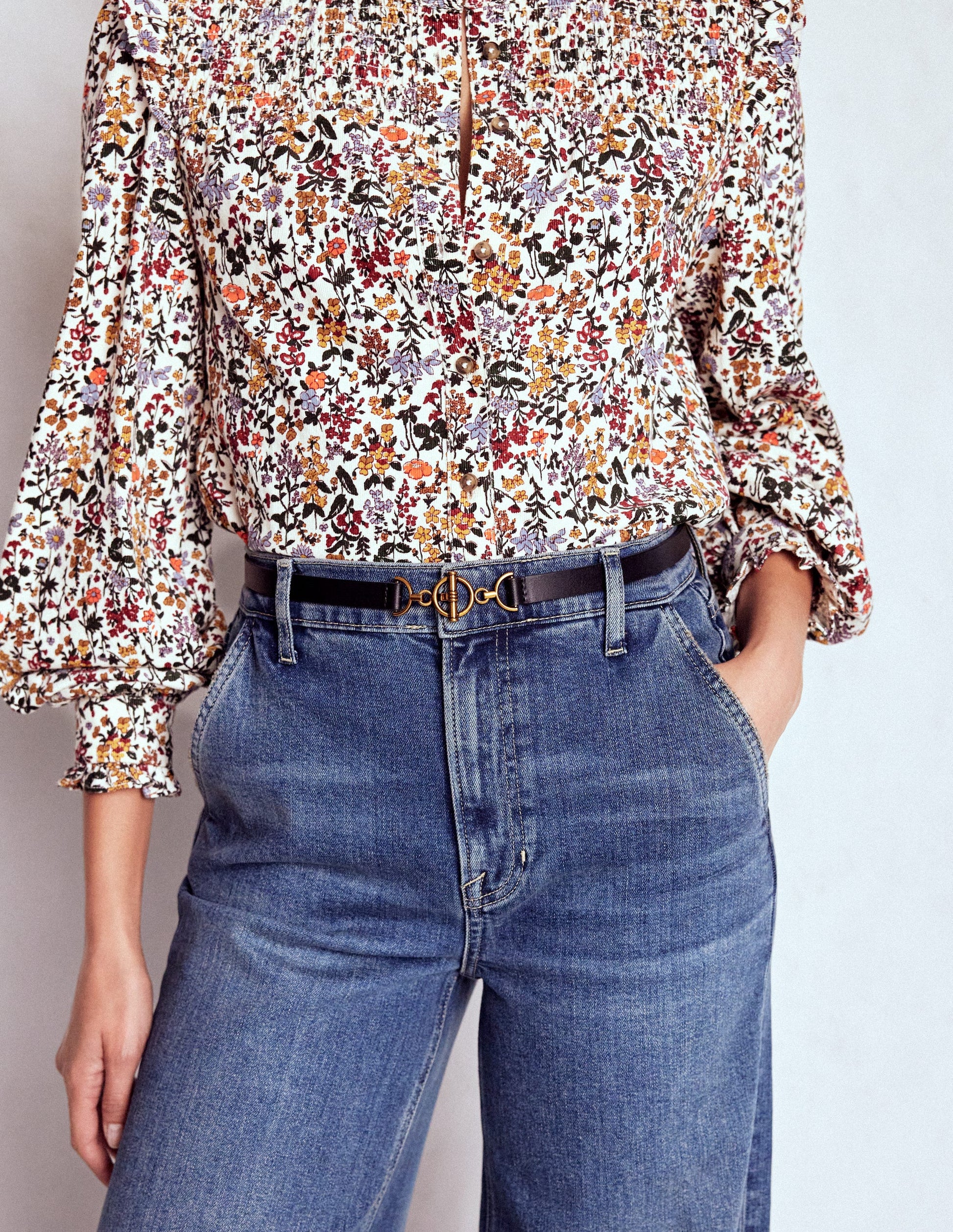 Gürtel mit T-Steg-Ring-Verschluss-Schwarz-2