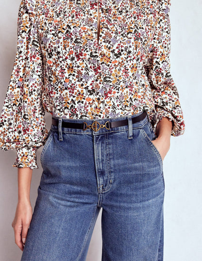 Gürtel mit T-Steg-Ring-Verschluss-Schwarz-2