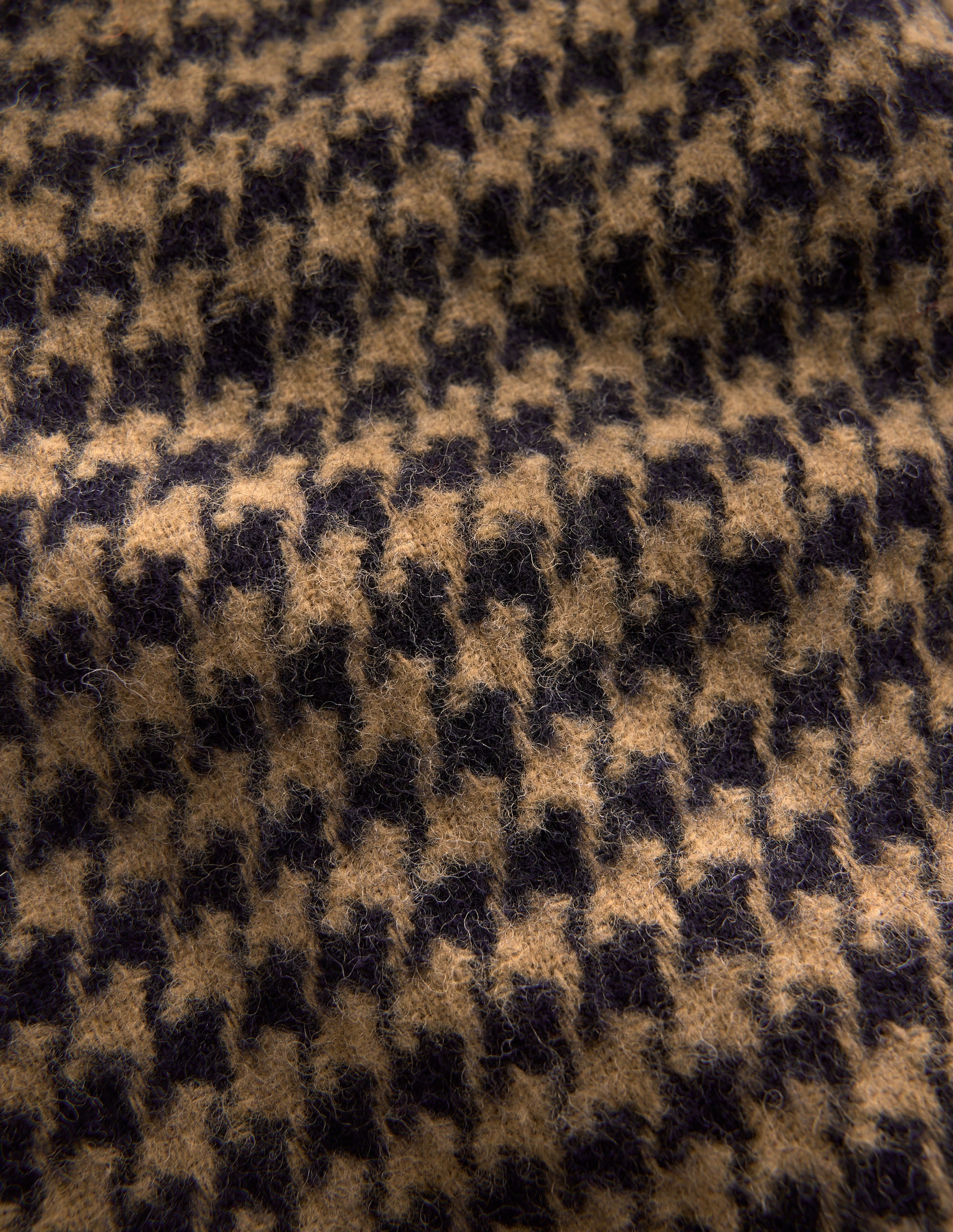 Schal mit Hahnentrittmuster-Naturbelassen/Marineblau - Image 3