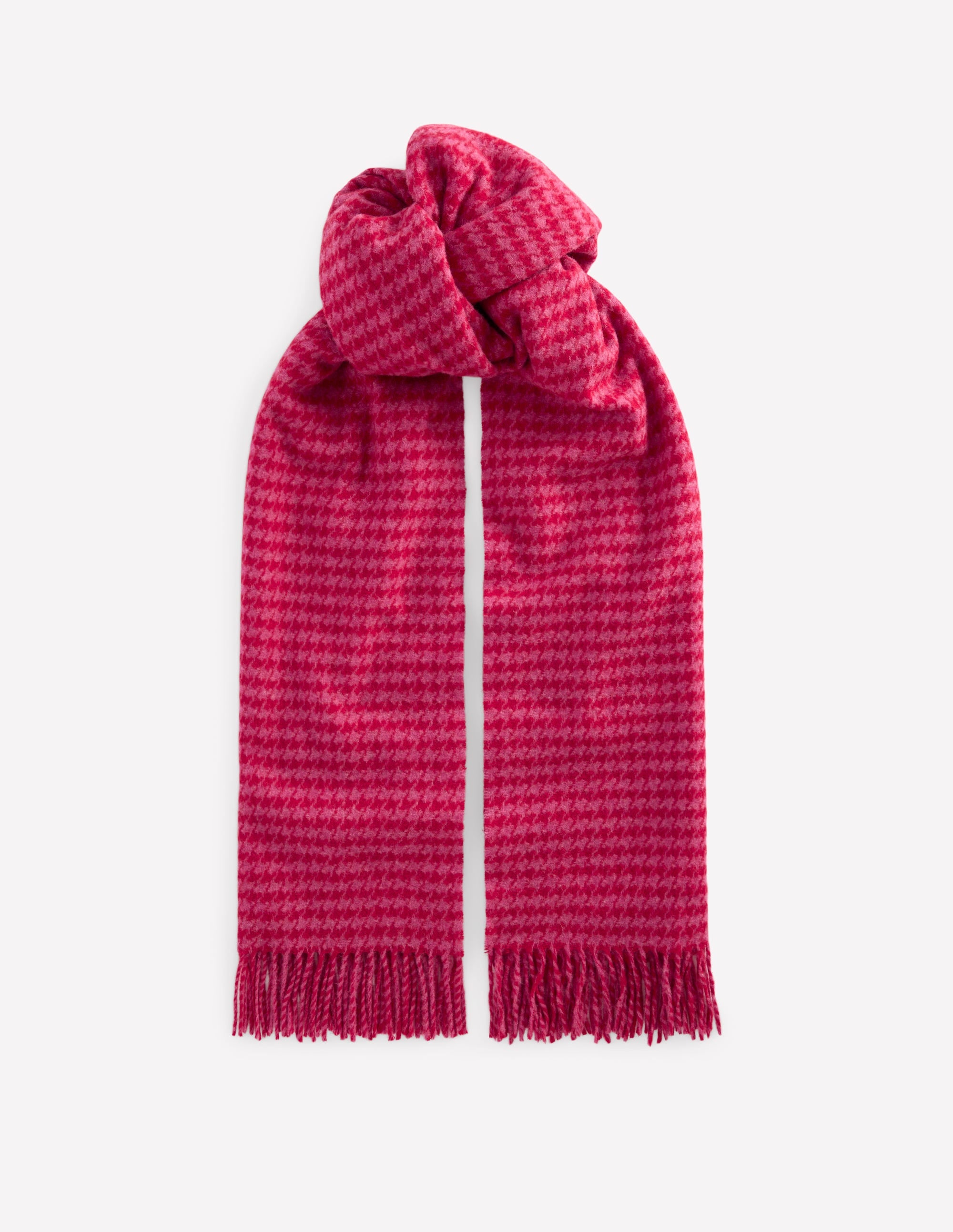 Schal mit Hahnentrittmuster-Pink/Rot - Image 1