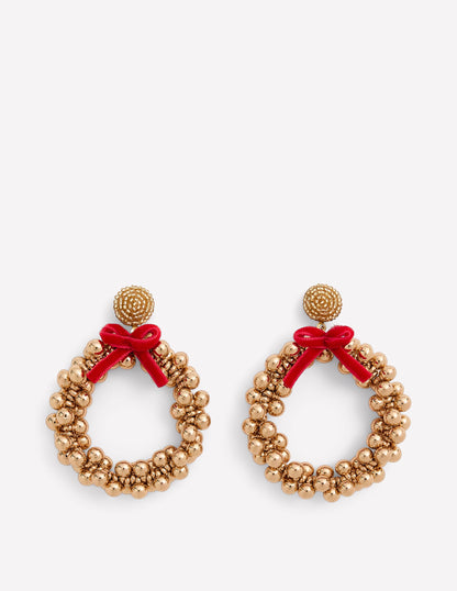 Boucles d'oreilles fantaisie de Noël-Couronne-1