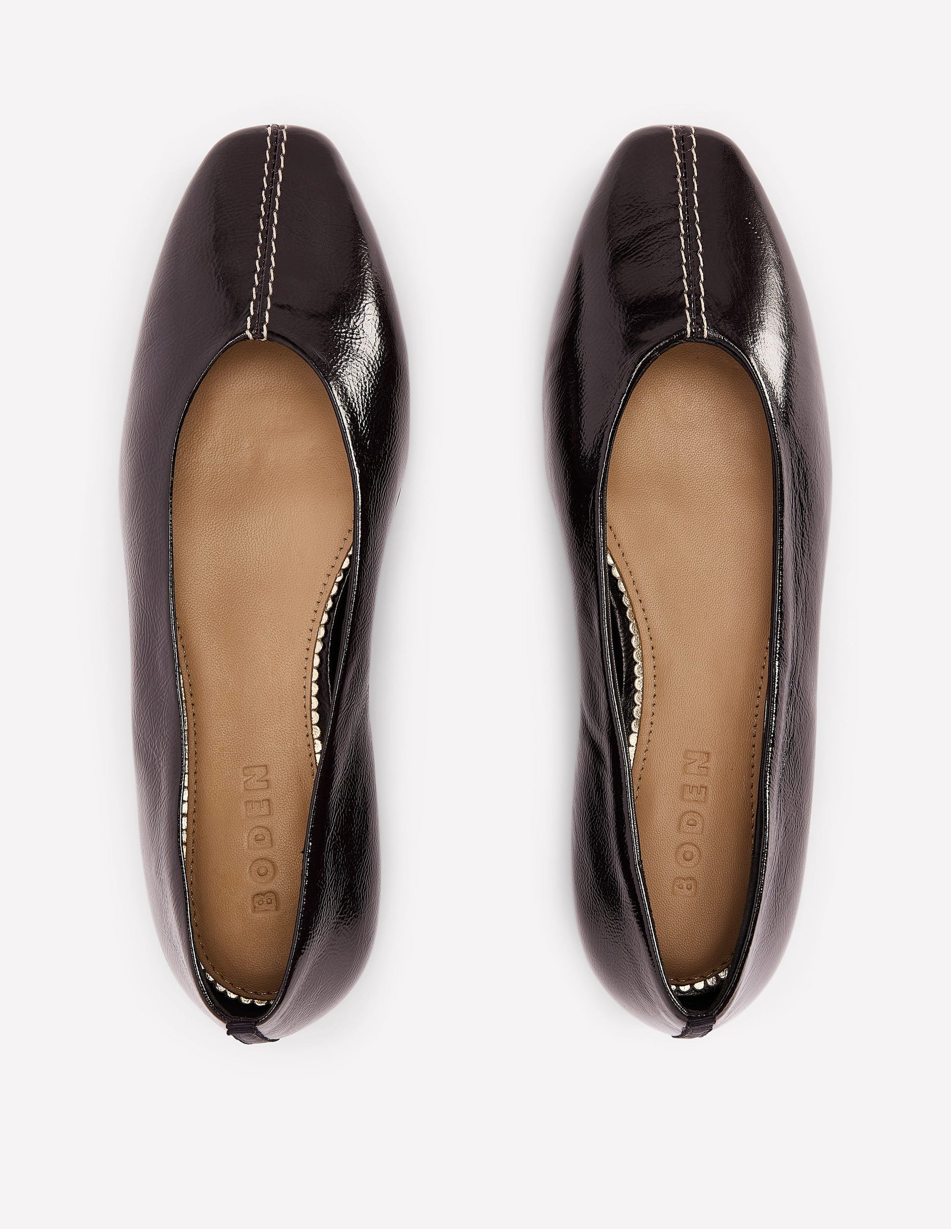 Weit ausgeschnittene, flache Schuhe mit Ziernaht-Oxblood-5