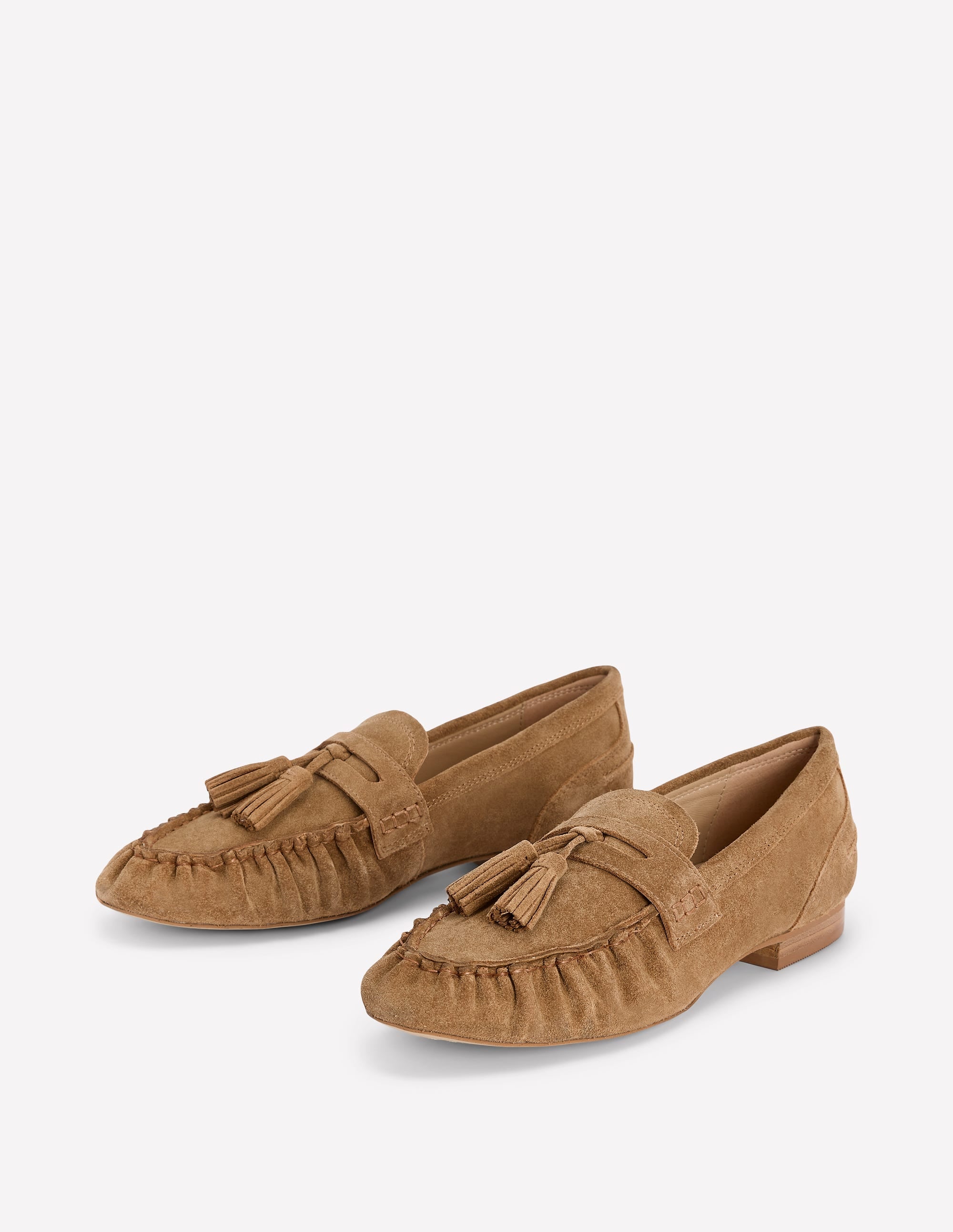 Weiche, geraffte Loafer-Karamellbraun - Image 4