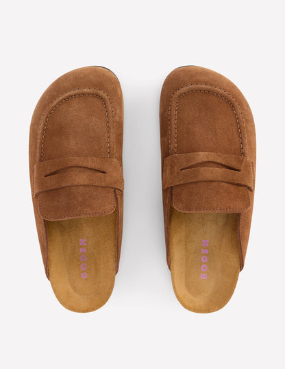 Pantoletten-Clogs aus Wildleder-Raue Umbra-5