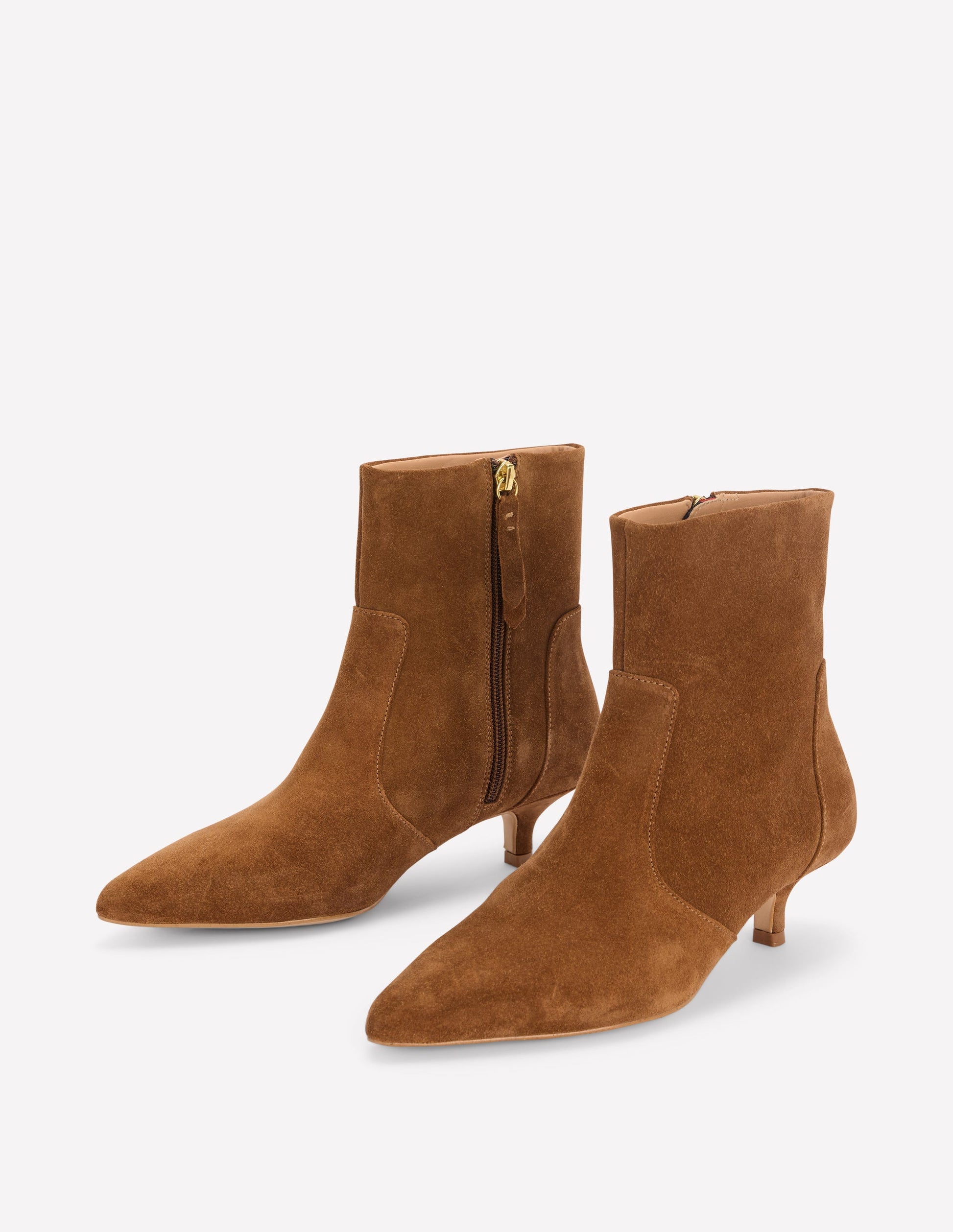 Stiefeletten mit Kitten-Absatz-Schokoladenbraun-4