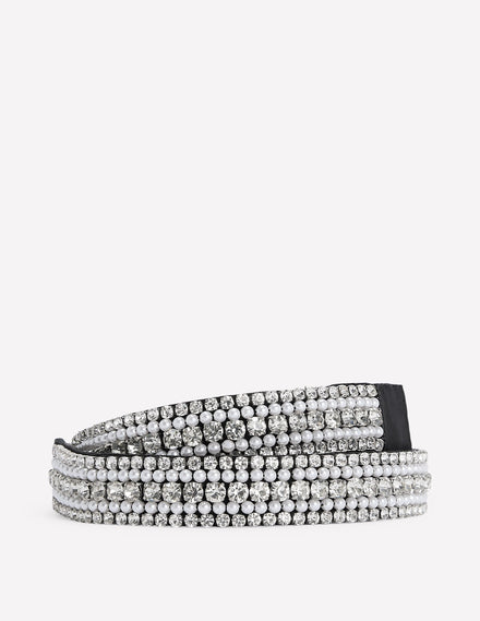 Ceinture ornementée-Pierres transparentes