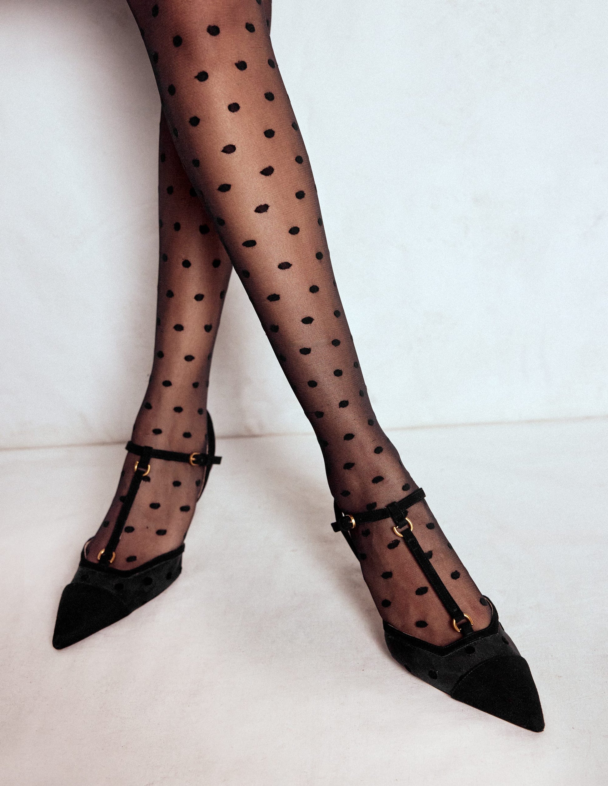 Collant à pois-Noir-2
