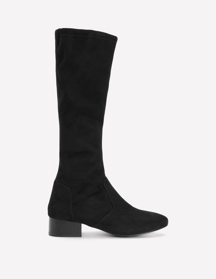 Flache Stretch-Stiefel-Schwarz