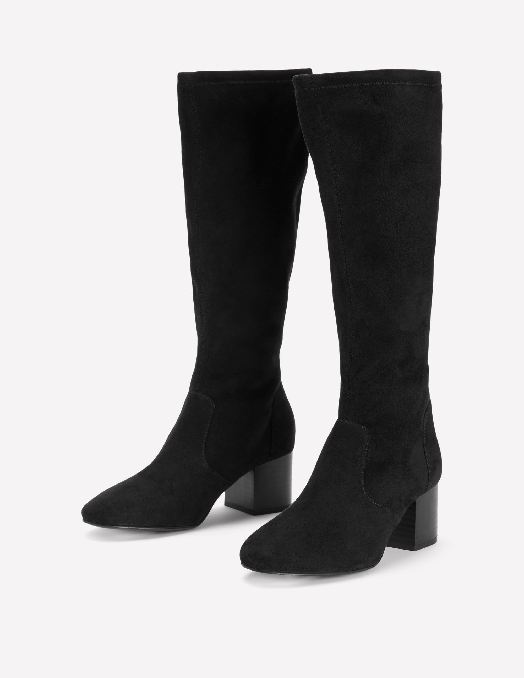 Stretchstiefel mit Blockabsatz-Schwarz - Image 3