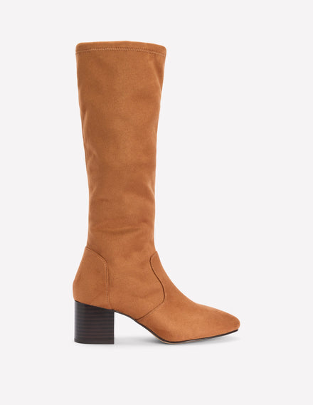 Bottes stretch à talons carrés-Baies