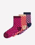 Socken mit Schachbrettmuster-Bunt