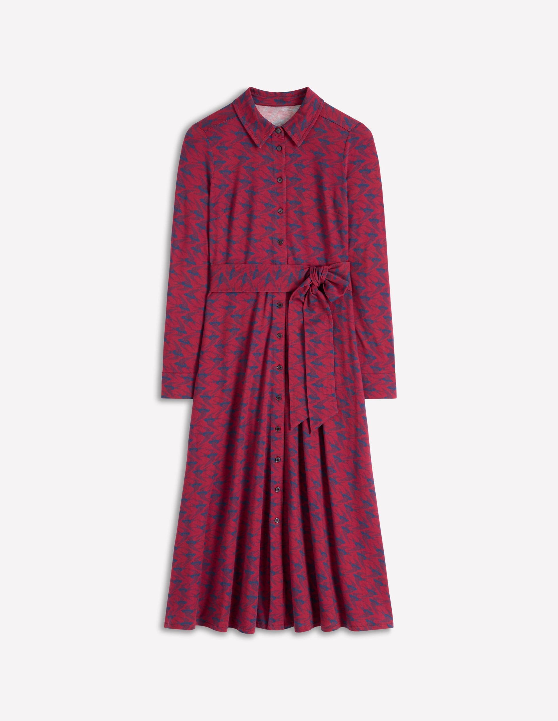 Marcia Jersey-Hemdblusenkleid-Burgunderrot, Schwalbe-6