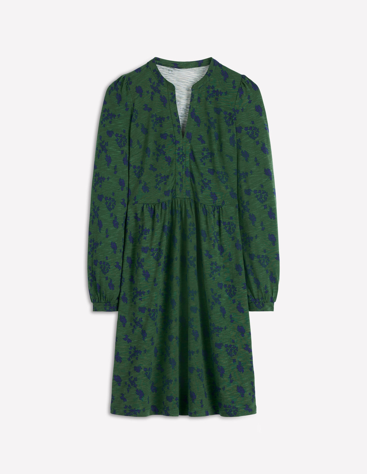 Naomi Lockeres Jerseykleid-Dunkelgrün, Zarte Wiesenblumen - Image 5