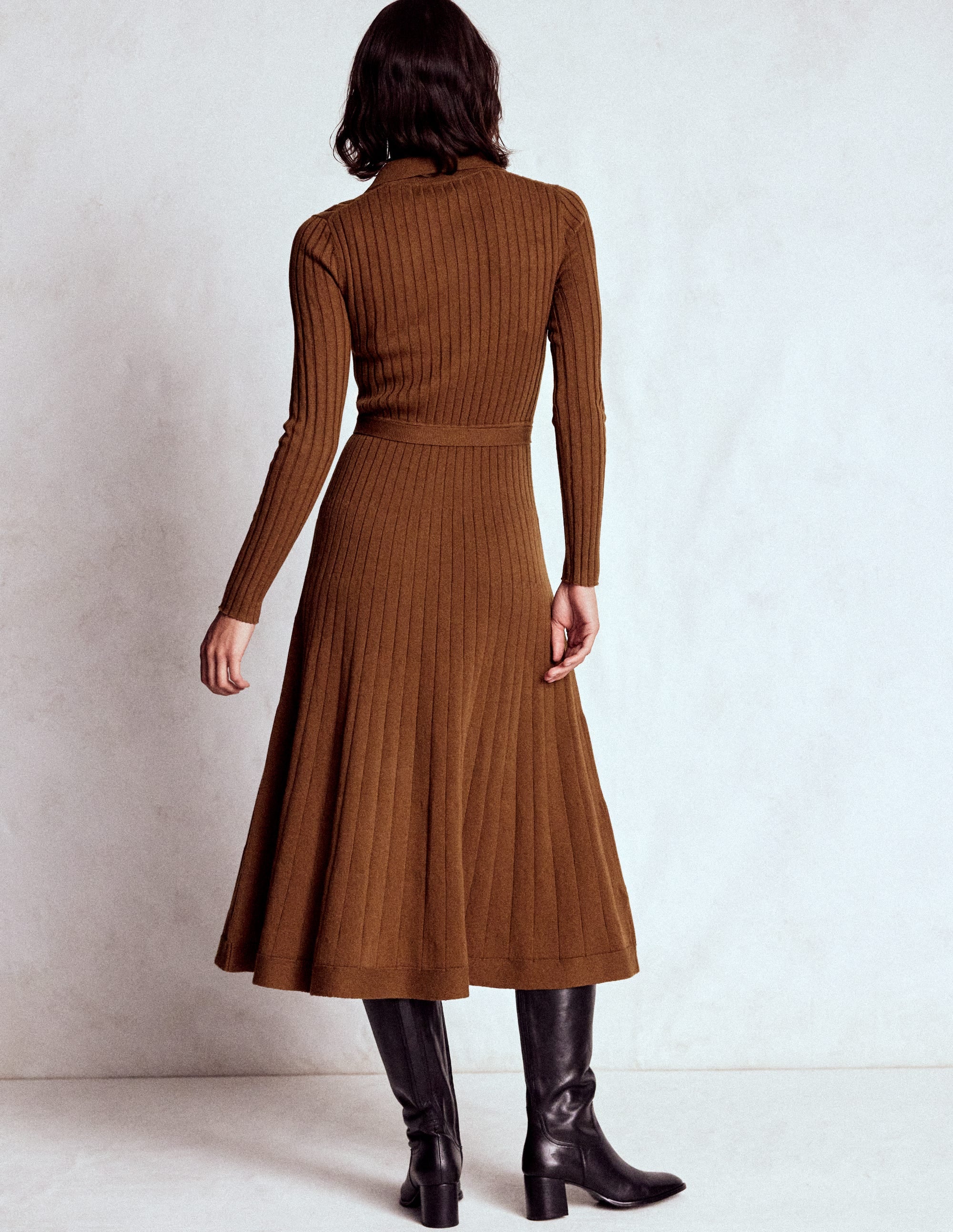 Rachel Gestrickes Hemdblusenkleid-Raue Umbra - Image 4