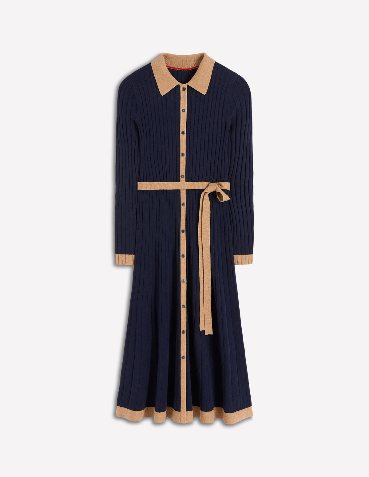 Rachel Gestrickes Hemdblusenkleid-Marineblau - Image 5