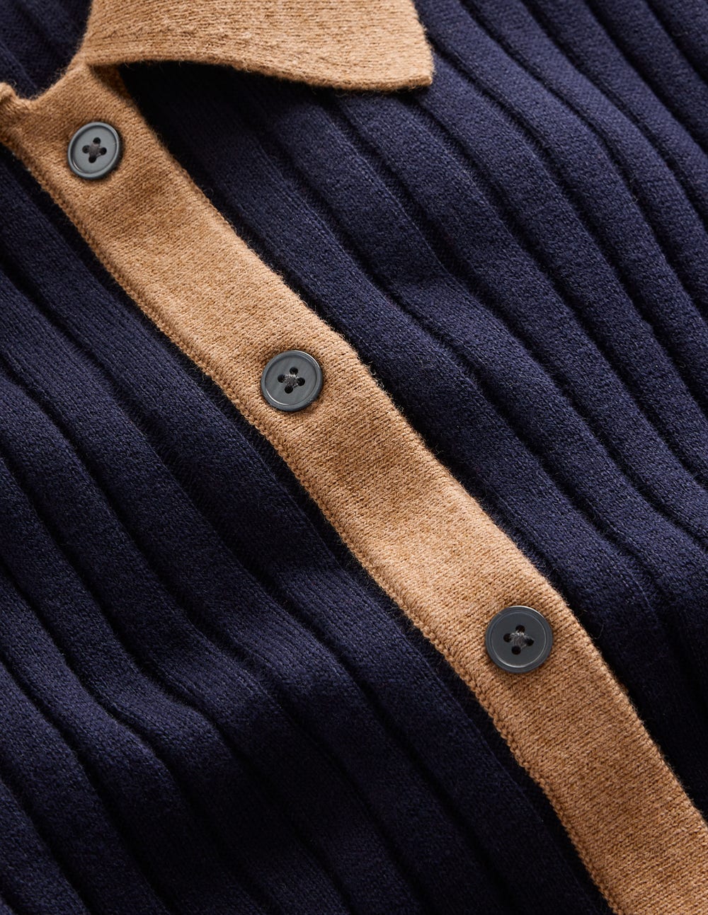 Rachel Gestrickes Hemdblusenkleid-Marineblau - Image 6