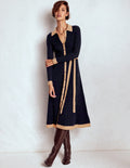 Robe-chemise Rachel en maille-Bleu marine