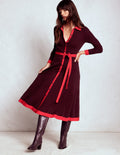 Rachel Gestrickes Hemdblusenkleid-Dunkelviolett