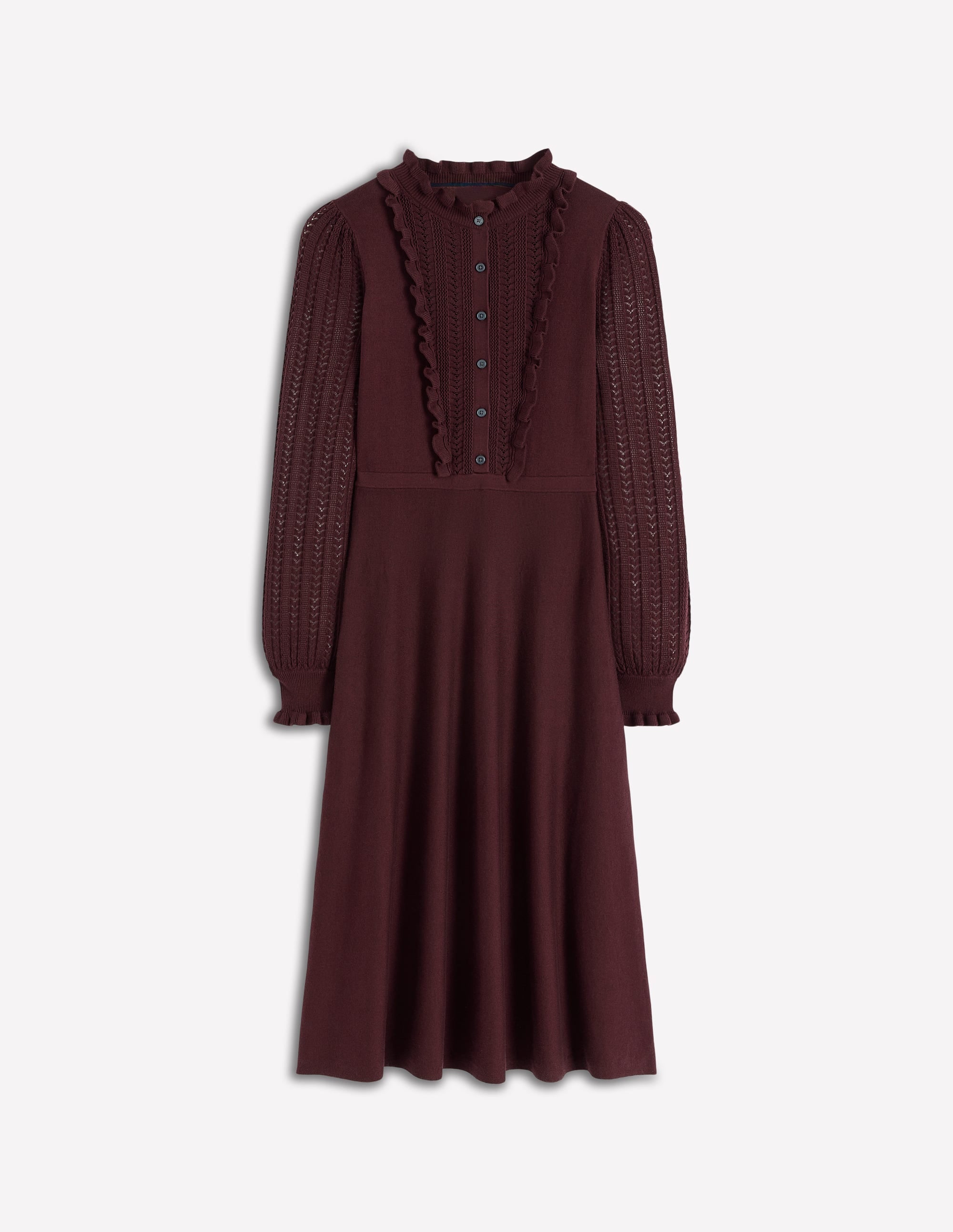 Winifred Strickkleid mit Rüschen-Kaffeebohne - Image 6