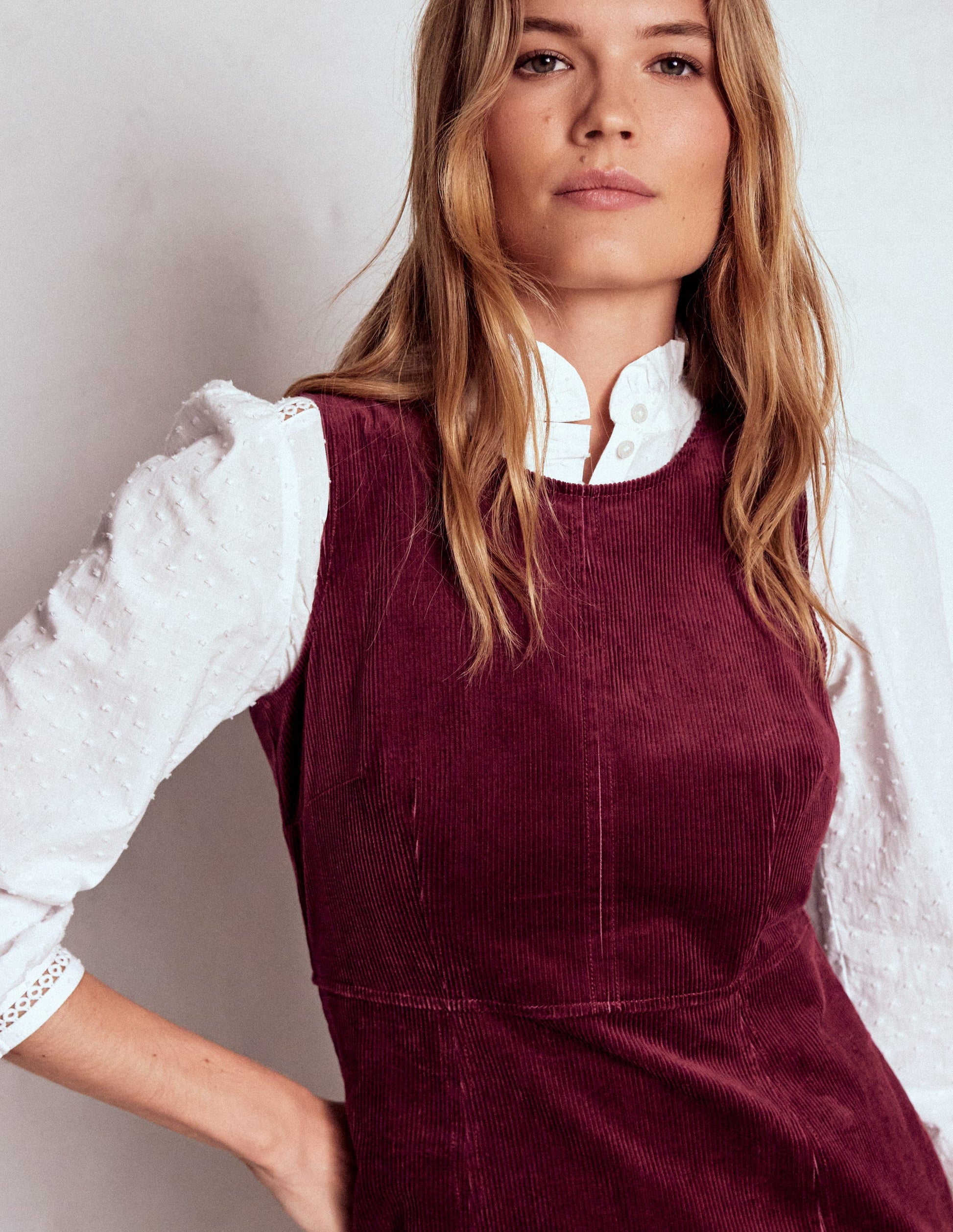 Annie Etuikleid aus Cord-Dunkelviolett-2