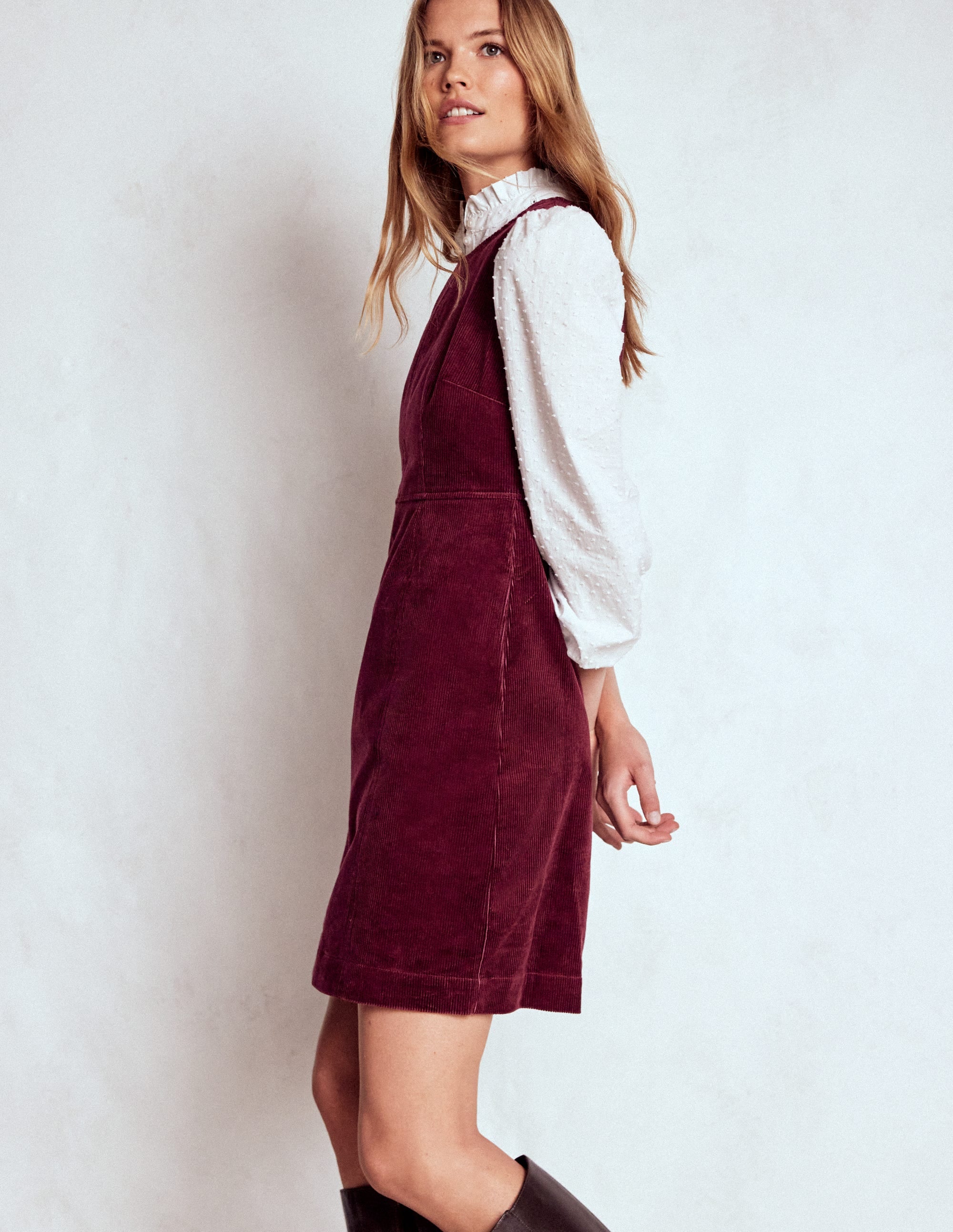 Annie Etuikleid aus Cord-Dunkelviolett - Image 5