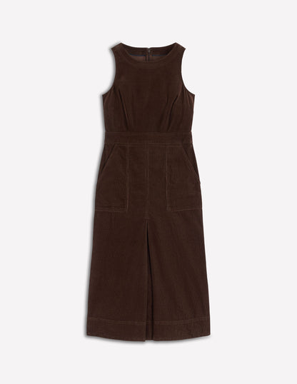 Ula Cord-Midikleid mit Kellerfalte-Espresso-6