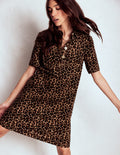Zia Cord-Hemdblusenkleid mit Tasche-Bunt, Gepard-Pop