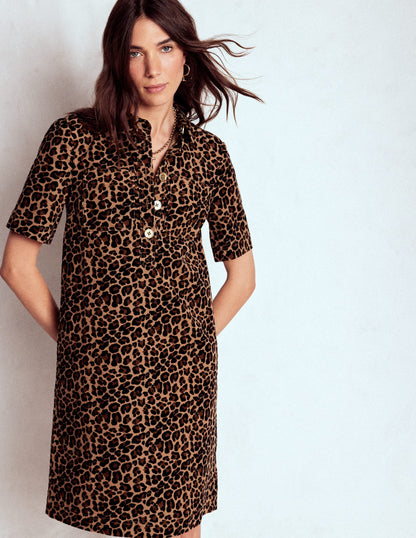 Zia Cord-Hemdblusenkleid mit Tasche-Bunt, Gepard-Pop-5