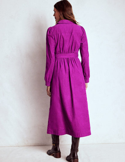 Adelaide Cord-Midikleid mit Reißverschluss-Königliches Lila-3