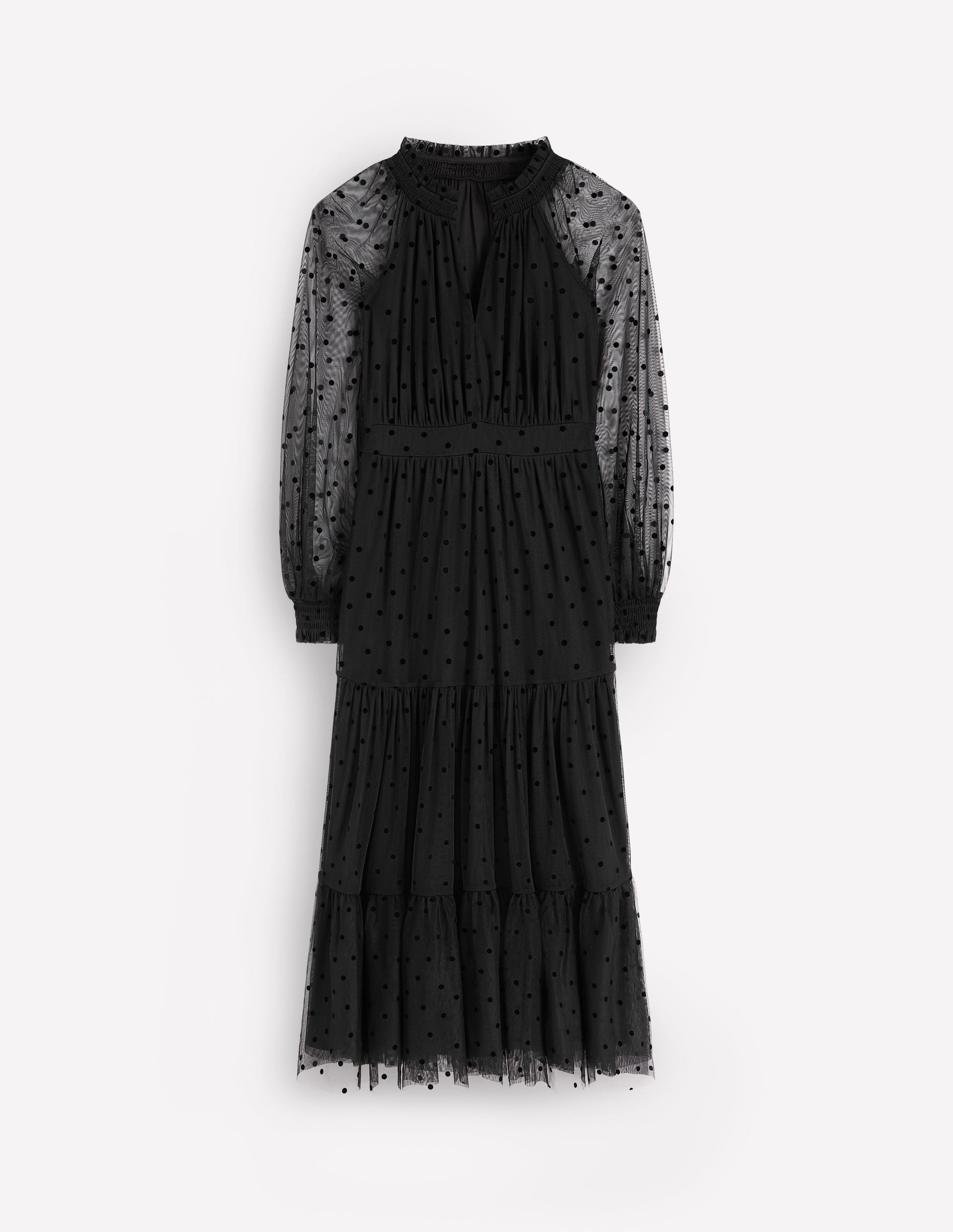 Robe midi Lucille en tulle-Noir-7