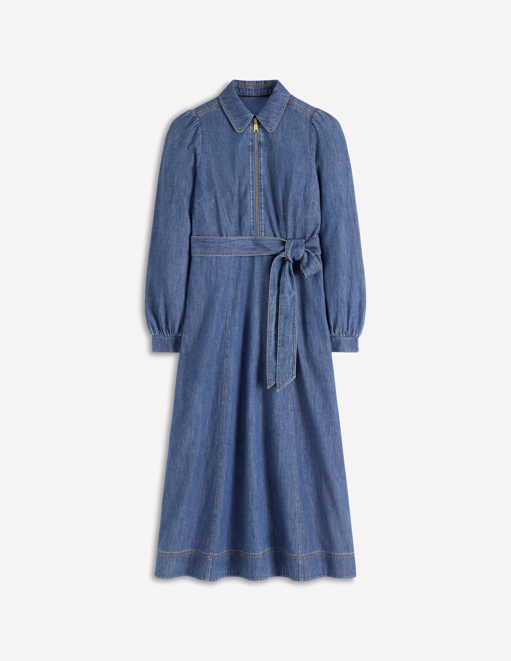Adelaide Denim-Midikleid mit Reißverschluss-Mittlere Mischung Denim - Image 6