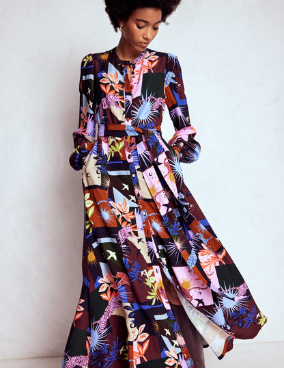 Robe-chemise longue de cérémonie Mae-Multi, motif Cosmic Savanna-5