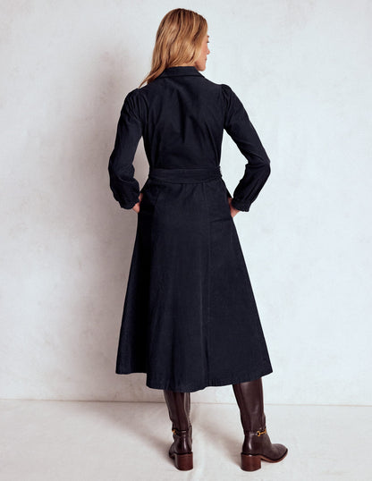 Clara Midikleid aus Cord-Mitternachtsblau-4