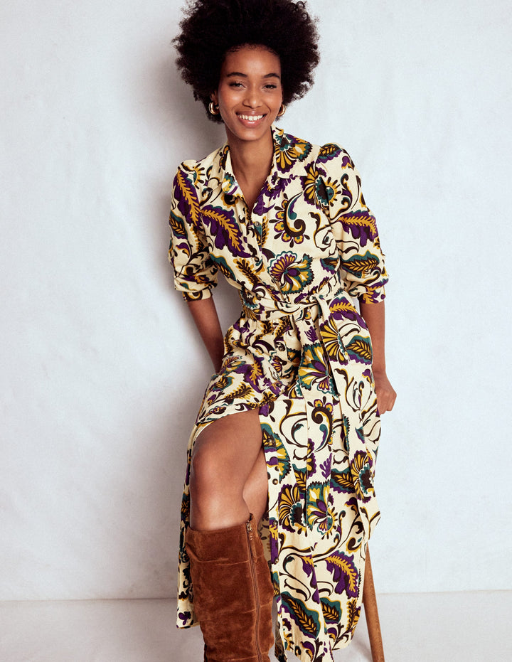 Clara Midikleid aus Cord-Bunt, Wiesenornament