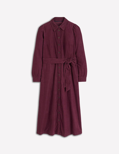 Clara Midikleid aus Cord-Dunkle Kirsche-5