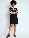 Robe Georgina en point de Rome-Noir et blanc