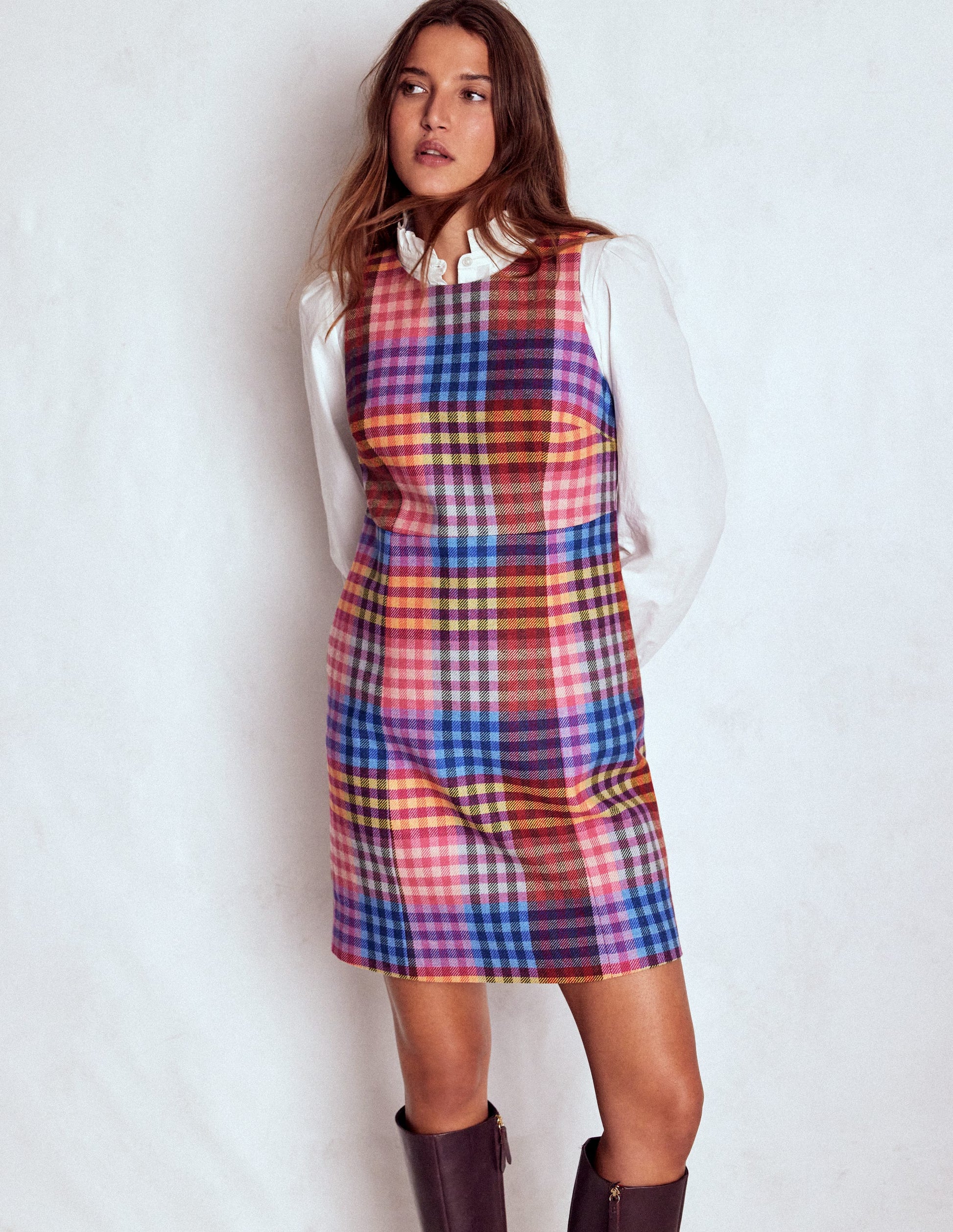 Annie Check Shift Dress-Rainbow Multigingham-2