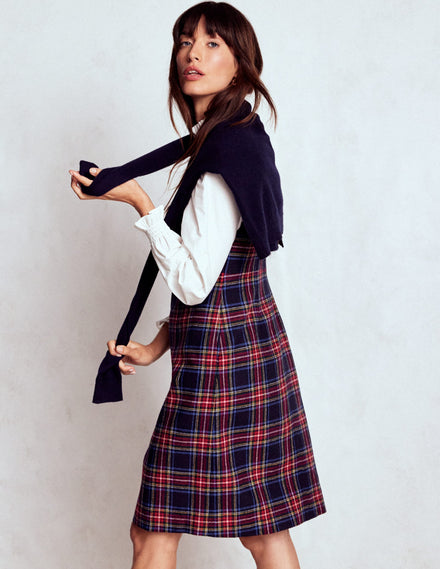 Robe droite Annie à carreaux-Carreaux bleu marine, verts et rouges