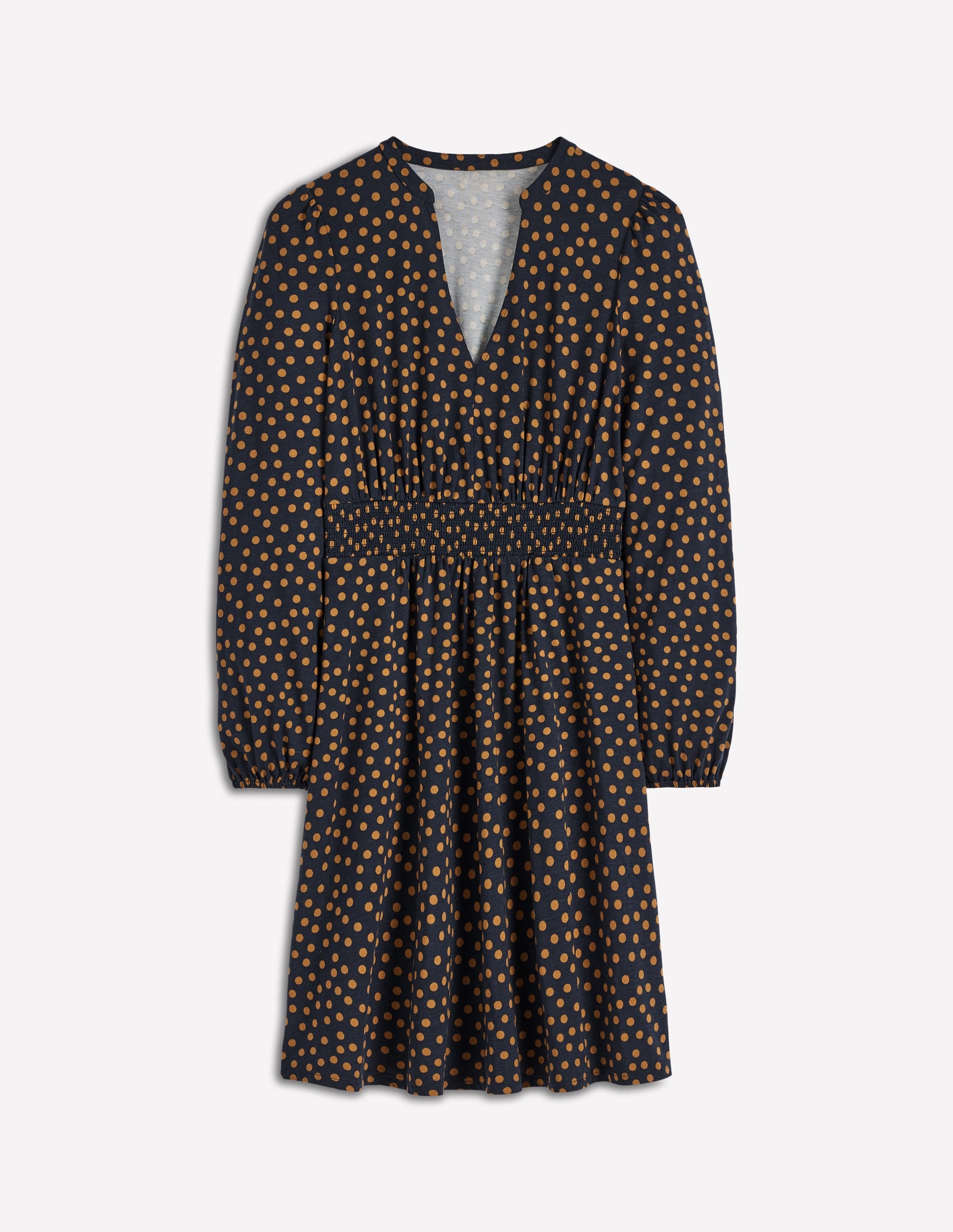 Sarah Kurzes Jerseykleid-Französisches Marineblau, Dijon-Punkte - Image 6