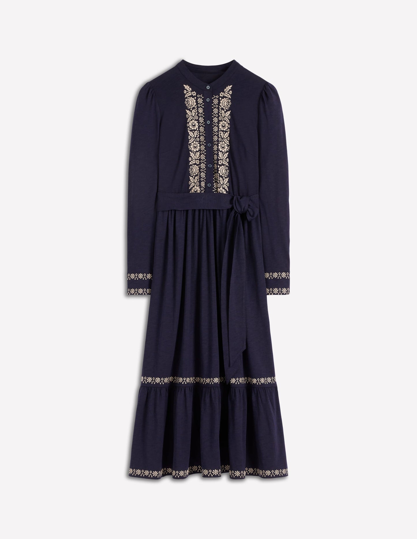 Edwina Jersey-Hemdblusenkleid-Marineblau