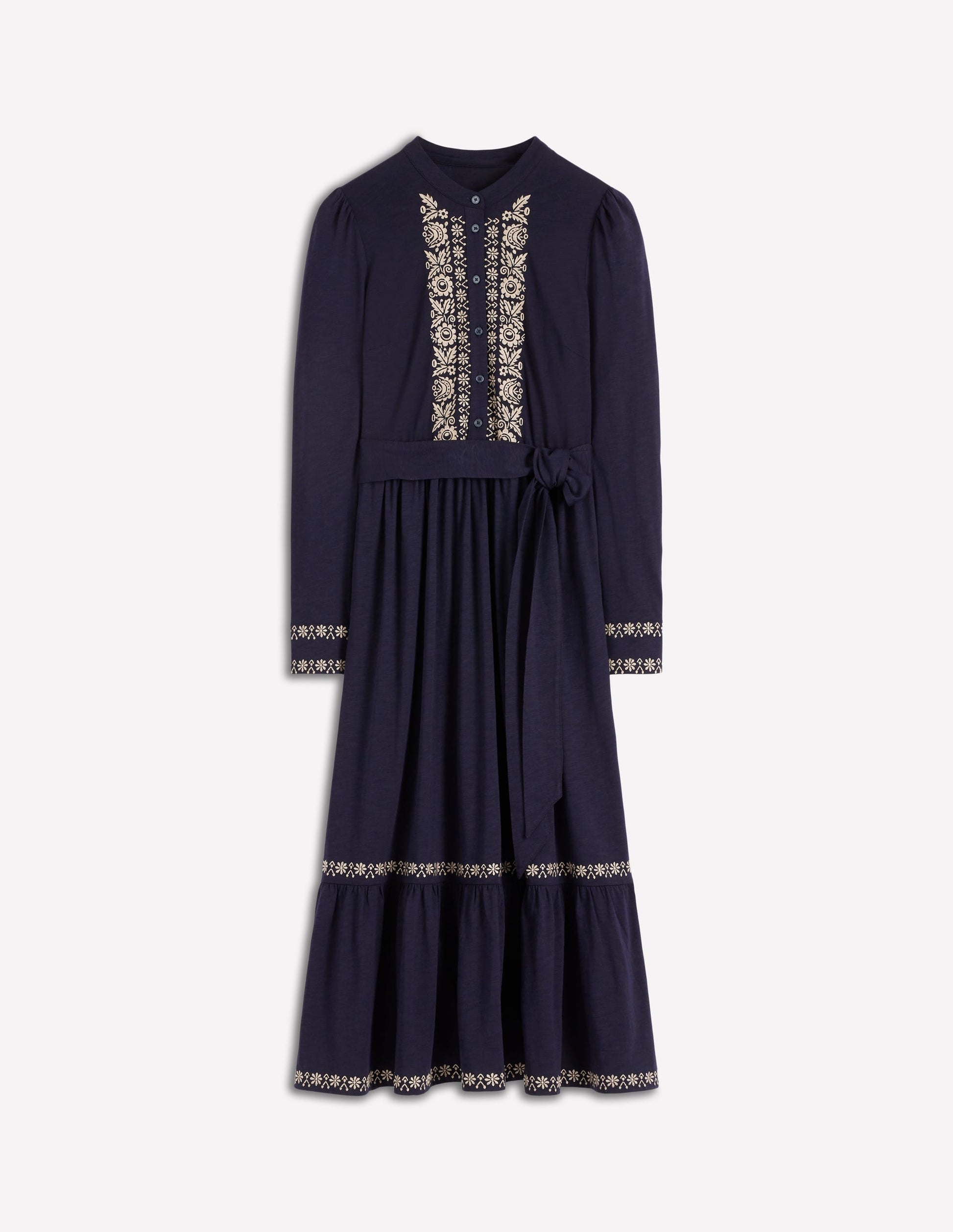 Edwina Jersey-Hemdblusenkleid-Marineblau-7